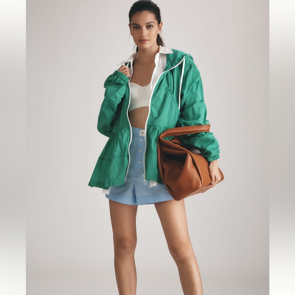 Anthropologie daily practice hooded windbreaker